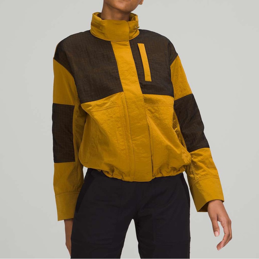 lululemon athletica Mustard Yellow and Black Colorblock Lightweight Jacket